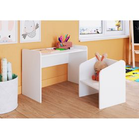 Mesa con silla Montessori blanca