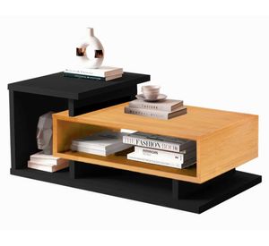 Mesa de centro Boho bicolor caramelo/negro