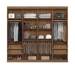 Clóset 8 puertas 4 cajones Master Vip off white/café 217.6x238.8x46.3 cm