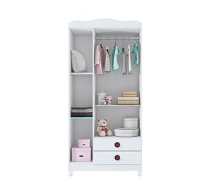 Clóset infantil 3 puertas 2 cajones Fast Car blanco