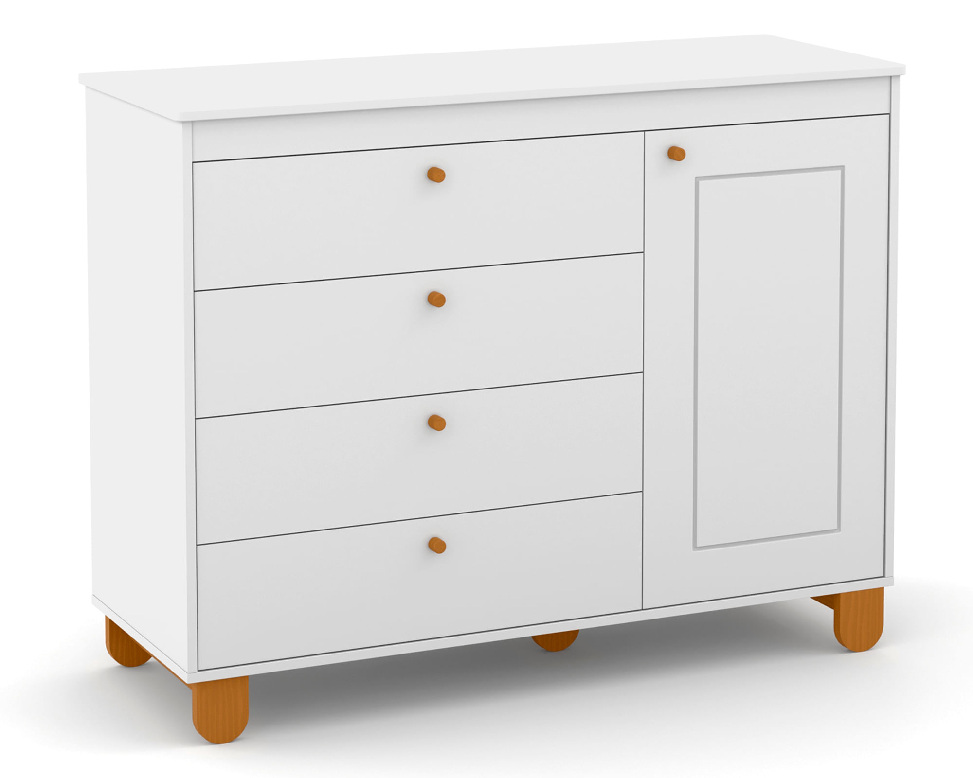 Kidscool Cómoda 1 puerta 4 cajones Zupi blanco