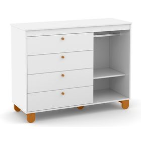 Cómoda 1 puerta 4 cajones Zupi blanco