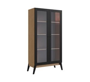 Vitrina 2 puertas 4 niveles café/negro