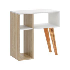 Mesa arrimo Leaves blanco/natural