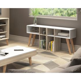 Mesa arrimo Leaves blanco/natural