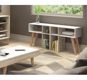 Mesa arrimo Leaves blanco/natural