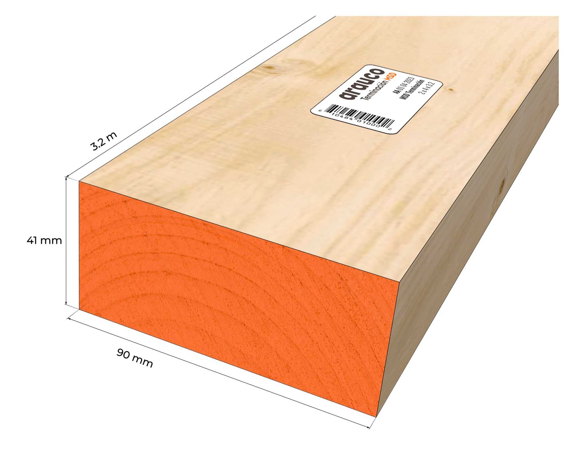 Pino seco cepillado premium 2x4 3,2 m