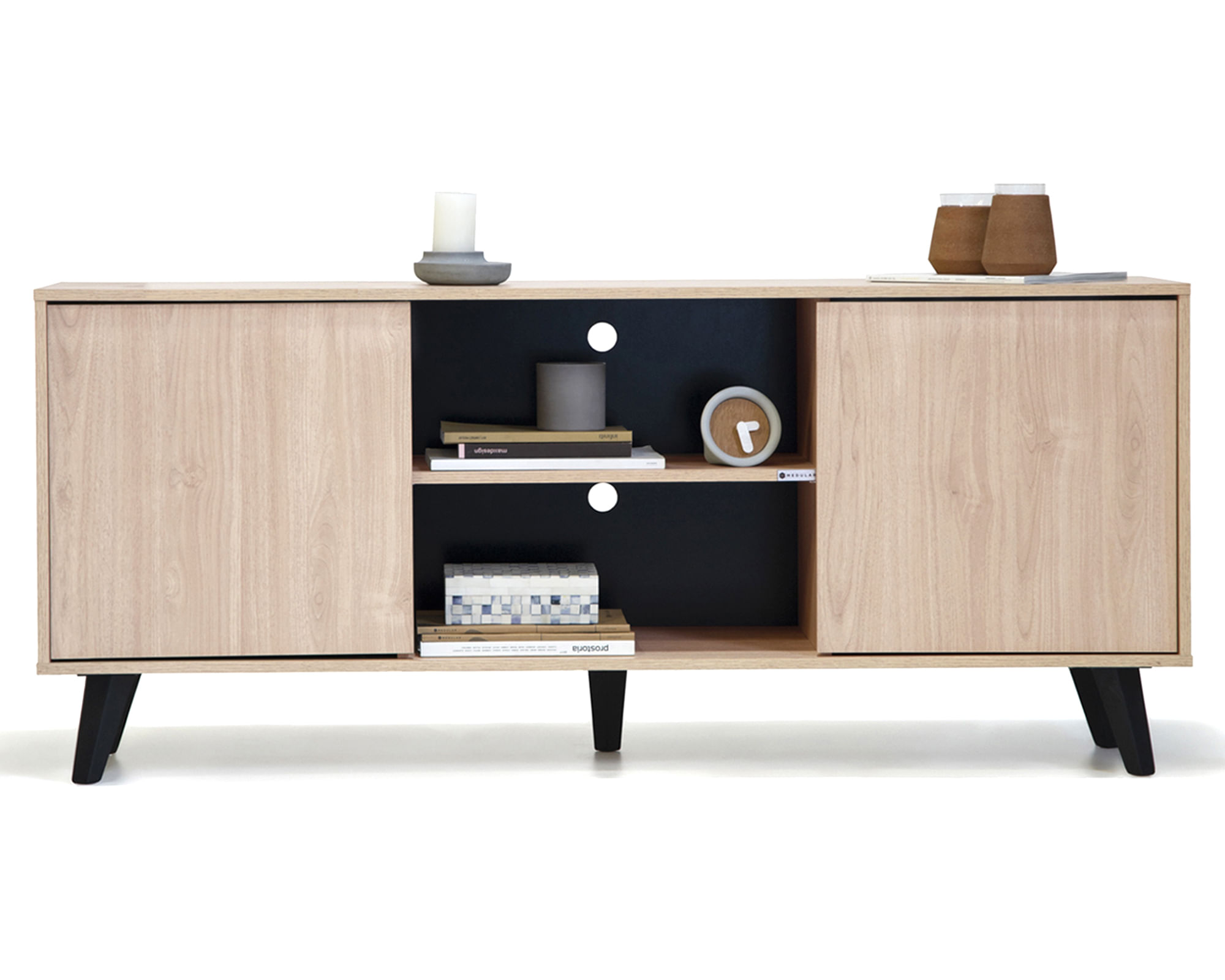 Medular Rack TV 55" alto Atacama café claro