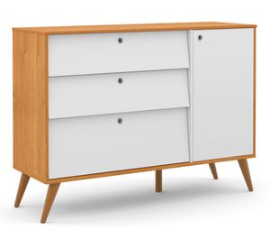 Cómoda 1 puerta 3 cajones Gold blanco