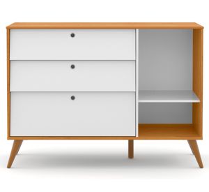 Cómoda 1 puerta 3 cajones Gold blanco