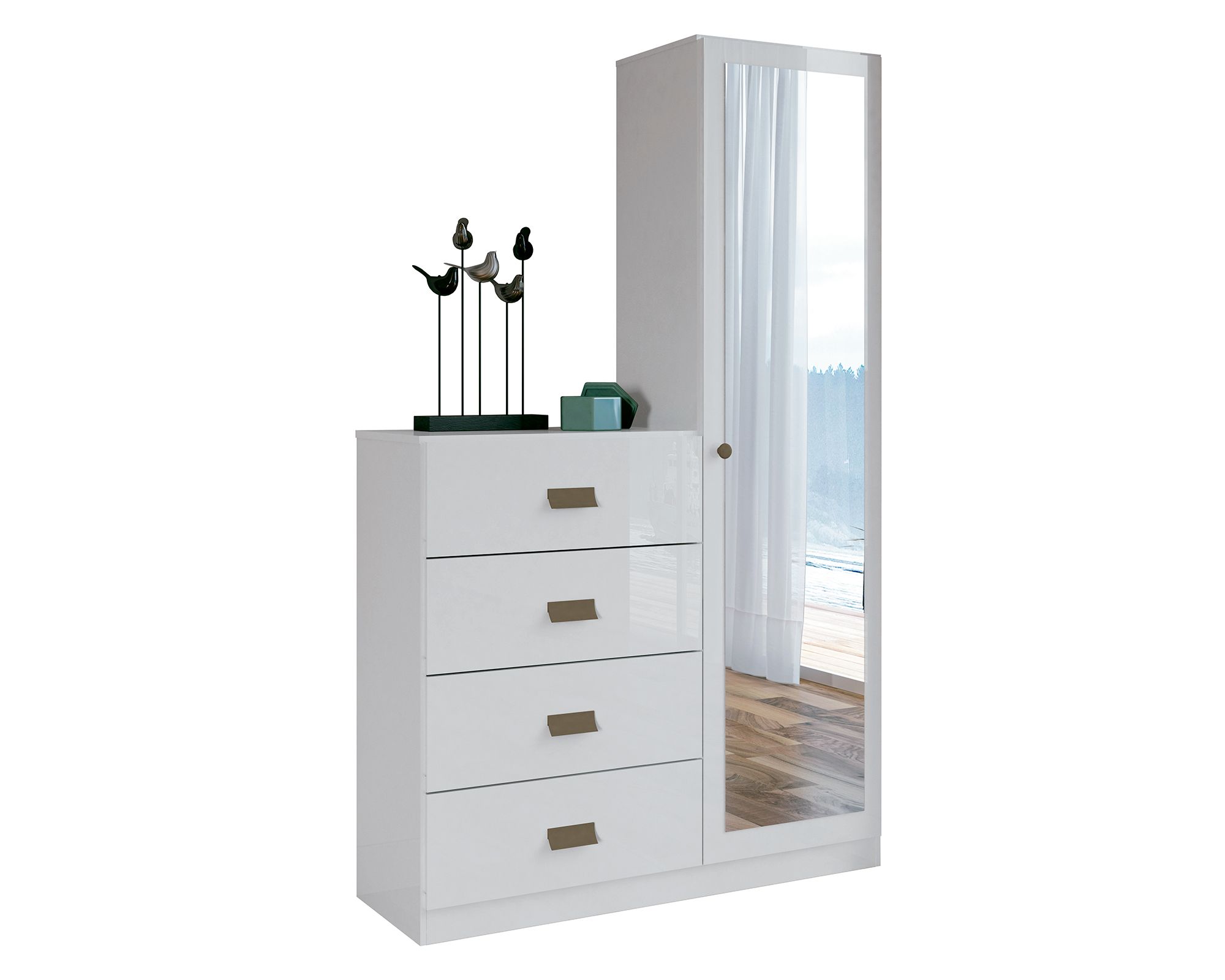 Onessta Cómoda 1 puerta 4 cajones Estilo blanco
