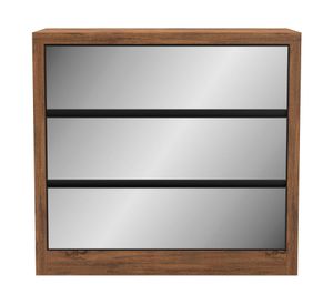 Cómoda con espejo 3 cajones TW30 nogal brillo Decocasa