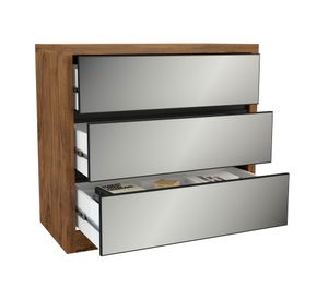 Cómoda con espejo 3 cajones TW30 nogal brillo Decocasa