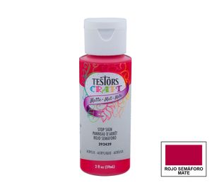 Pintura acrílica 59 ml rojo semáforo mate Testors Craft
