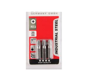 Punta pozidrive PZ3 1/4'' 25 mm 3 unidades KWB