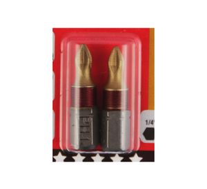 Punta phillips titanio PH1 1/4'' 25 mm 2 unidades KWB