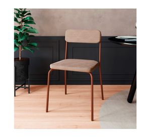 Silla comedor acero Grecia oro envejecido/mocca