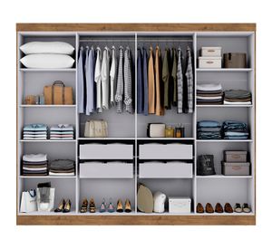 Clóset 8 puertas 4 cajones Paris blanco/café