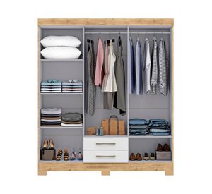 Clóset 6 puertas 2 cajones Escocia blanco/café