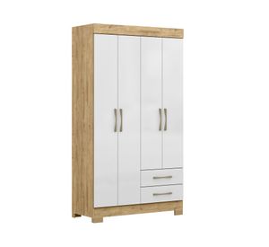 Clóset 4 puertas 2 cajones Escocia blanco/café