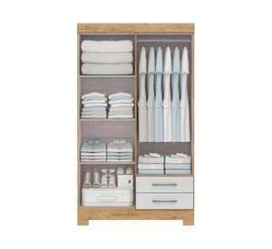 Clóset 4 puertas 2 cajones Escocia blanco/café