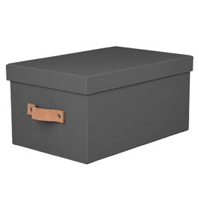 Caja rígida M con asa cuero 15x20x30 cm