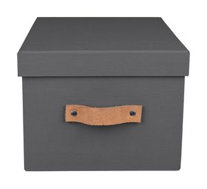 Caja rígida M con asa cuero 15x20x30 cm