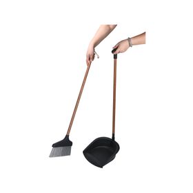 Pala plegable con escoba mango bambú