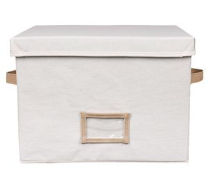 Caja alta con marcador crudo 29x29x38.5 cm