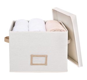 Caja alta con marcador crudo 29x29x38.5 cm