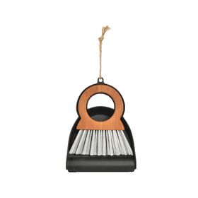 Pala manual con escobilla mango redondo