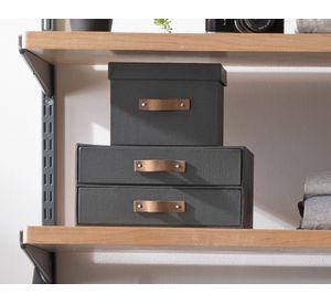 Cajonera rígida asa cuero 15x30x30 cm