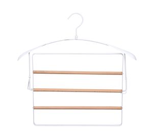 Colgador pantalón/abrigo blanco/madera