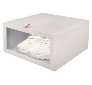 Caja zapatos con ventana L arena 20x40x38 cm