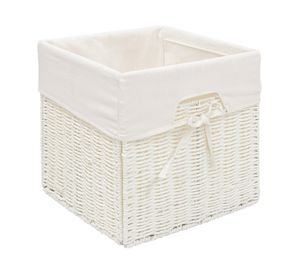 Canasto con tela alto Tejido blanco 30x30x30 cm