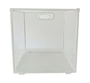 Canasto plegable malla metal blanco 30x30x30 cm