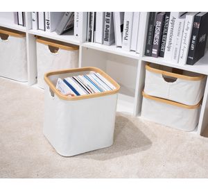 Canasto textil alto arena 30x30x30 cm