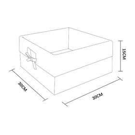 Canasto con tela bajo Tejido blanco 15x30x30 cm