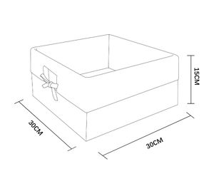 Canasto con tela bajo Tejido blanco 15x30x30 cm