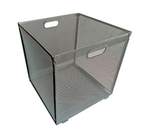 Canasto plegable malla metal grafito 30x30x30 cm