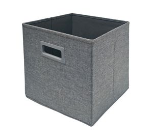 Canasto plegable textil alto melange 30x30x30 cm