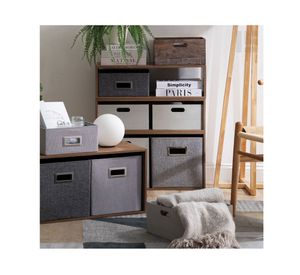 Canasto plegable textil alto melange 30x30x30 cm