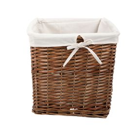 Canasto tela interior/mimbre natural 30x30x30 cm