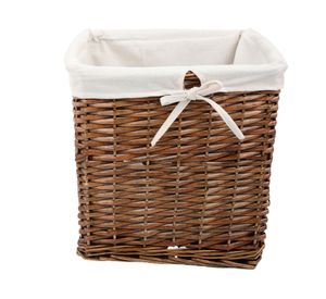 Canasto tela interior/mimbre natural 30x30x30 cm