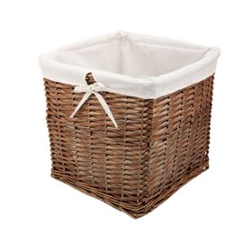 Canasto tela interior/mimbre natural 30x30x30 cm