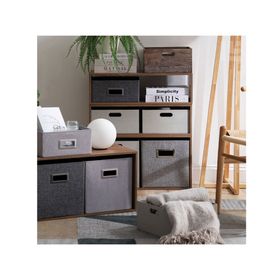 Canasto plegable bajo grafito 15x30x30 cm