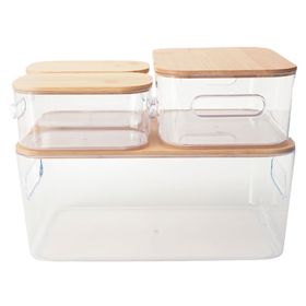 Caja organizadora tapa bambú 4 piezas