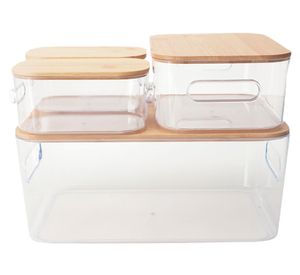 Caja organizadora tapa bambú 4 piezas