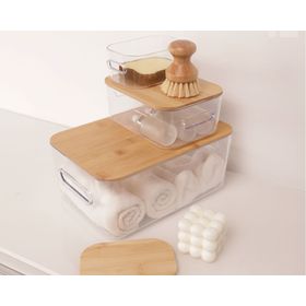 Caja organizadora tapa bambú 4 piezas