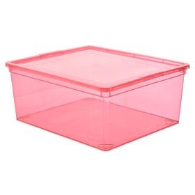 Caja organizadora Infantil rojo traslucido 18L